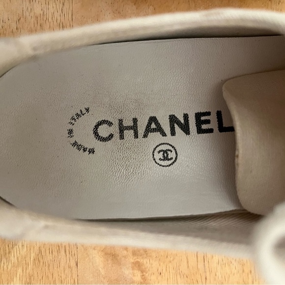 CHANEL Women’s Sneakers Size 36 White Laced Up Platform - Picture 5 of 8